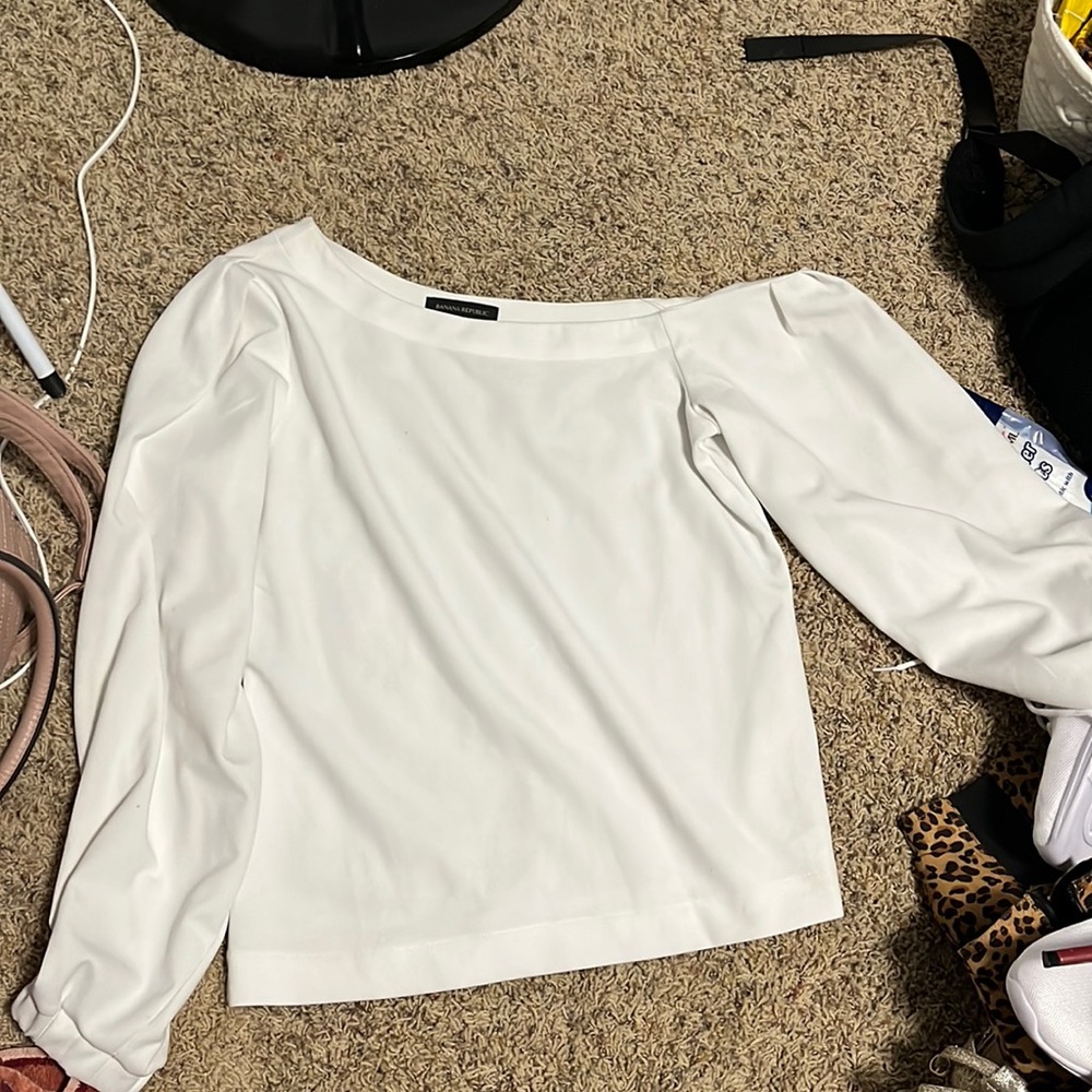 Banana Republic Asymmetrical White Shirt